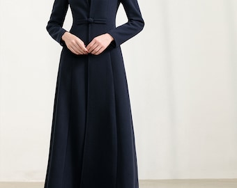 Long Wool Coat: Vintage Style Designer Winter Jacket