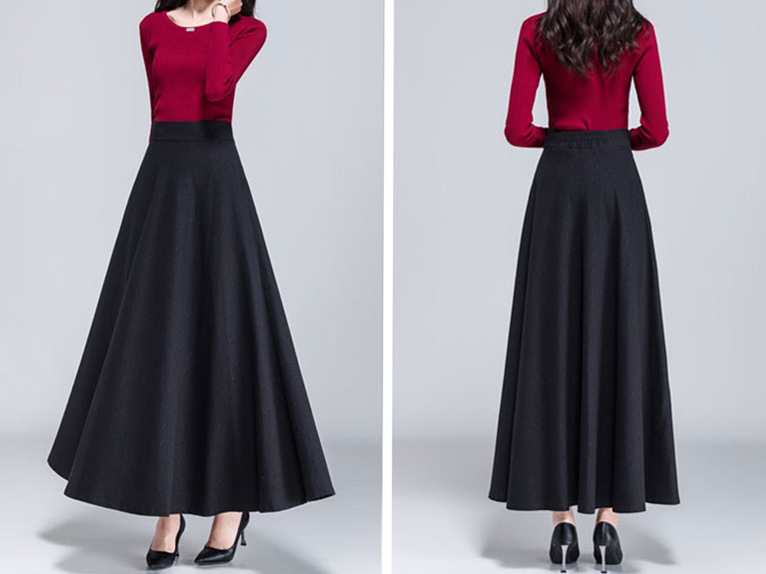 Women's Cotton Maxi Skirt, Skirt With Dot, A-line Skirt Women's Cotton Maxi Skirt, Skirt With Dot, A-line Skirt