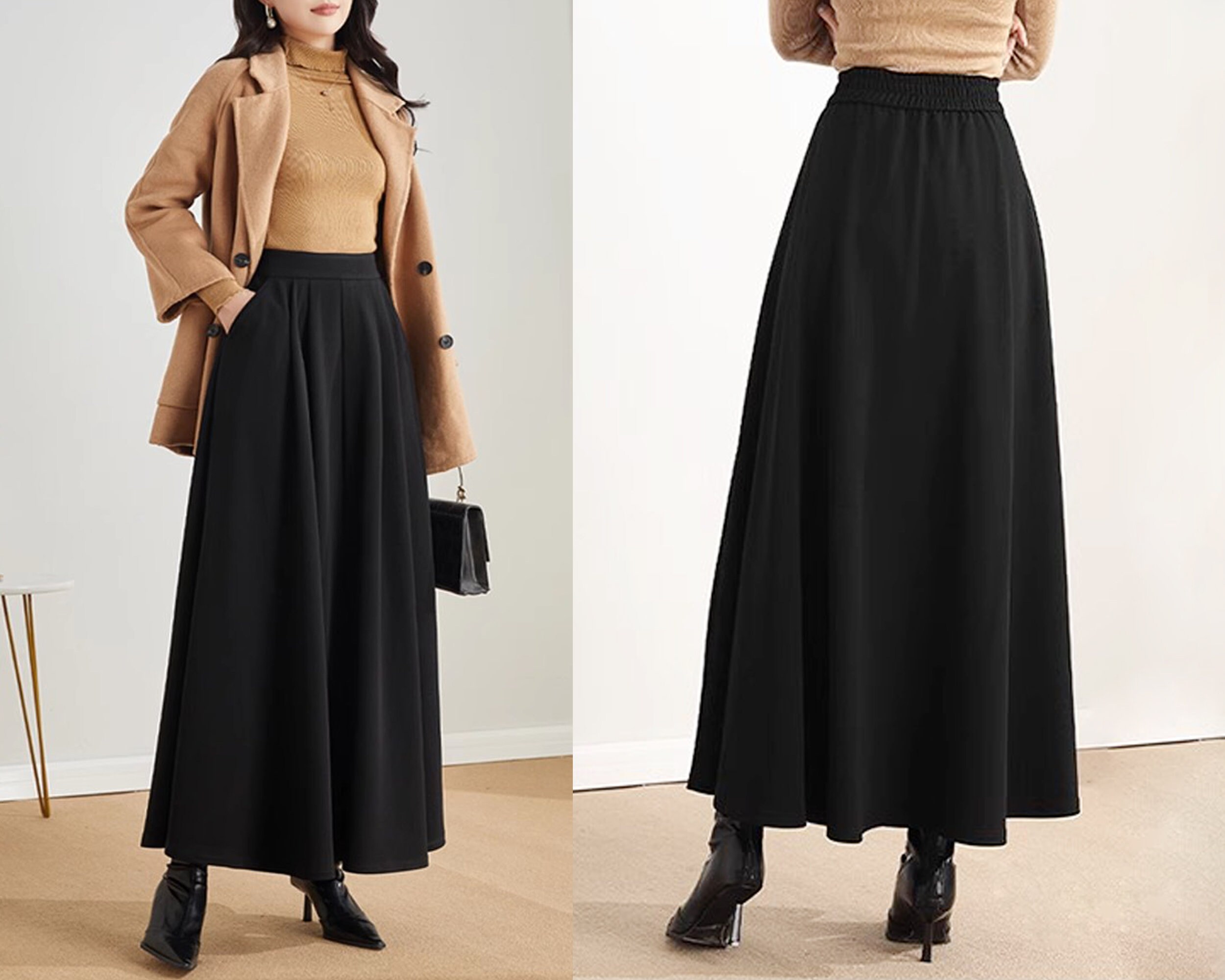 【INCHANT ME】Call banding flare long skirt Best/1000 Long Wave] Call Banded Waist Flared Long Skirt (2C