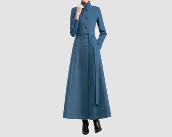 ルシェルブルー big collar belted maxi coat LE CIEL BLEU Big Collar