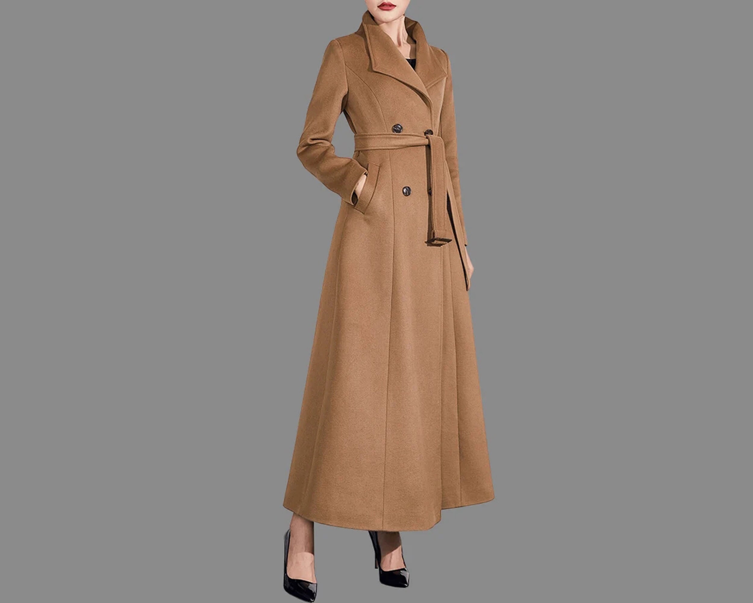 Long Wool Coat, Winter Coat, Long Jacket, Double Breasted Long Wool Coat, Winter Coat, Long Jacket, Double Breasted