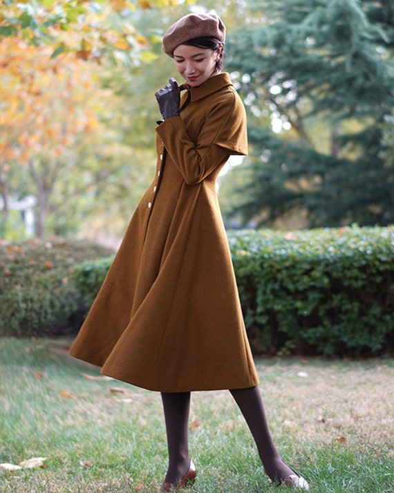 Wool Cape Coat Wool Coat Women Long Jacket Double Breasted - Etsy