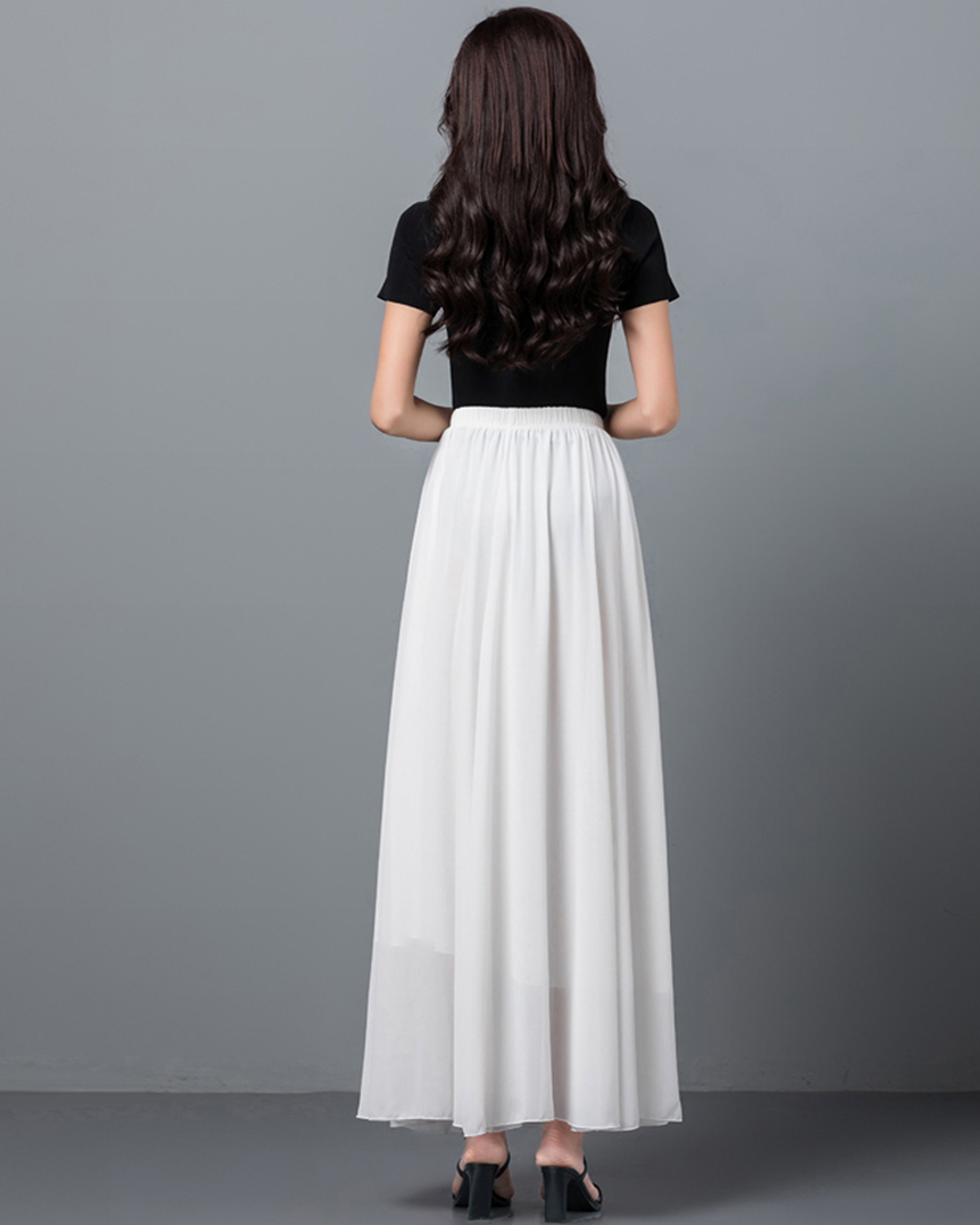 Women's Maxi Skirt Elastic Waist Skirt Flare Skirt - Etsy