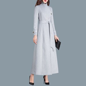 Women wool coat, wool winter coat, long jacket, wool jacket, coat dress, long designer coat, warm coat, plus size coat Y0021