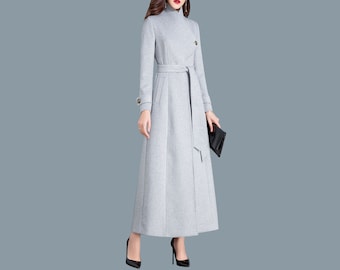 Long Wool Winter Coat: Double Breasted Designer Jacket