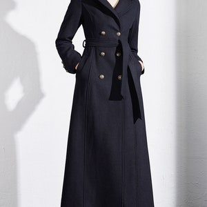 Women wool coat, wool winter coat, long jacket, wool jacket, coat dress, long designer coat, warm coat, plus size coat Y0061