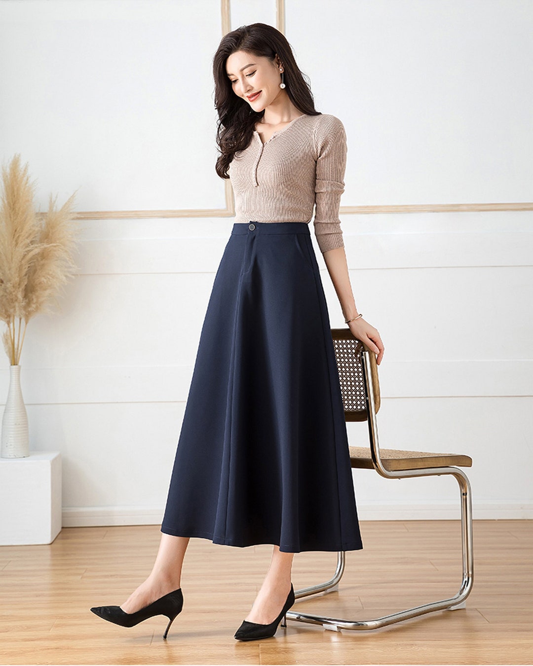 High Waist Skirt, A-line Skirt, Midi Skirt, Spring Skirt, Black Skirt, Long Skirt, Vintage Skirt, Flare Skirt Q2201 - Etsy High Waist Skirt, A-line Skirt, Midi Skirt, Spring Skirt, Black Skirt, Long Skirt, Vintage Skirt, Flare Skirt Q2201 - Etsy