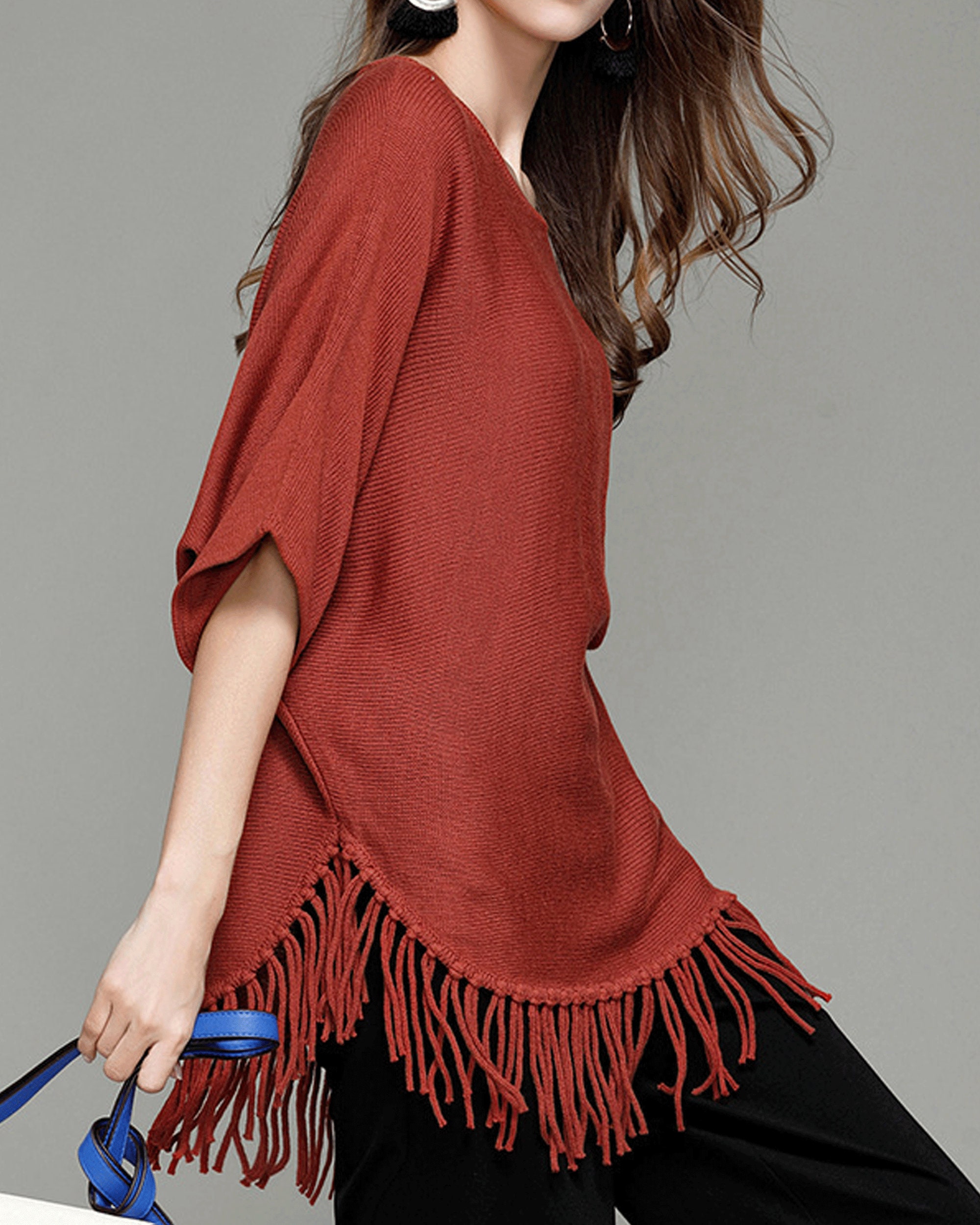 Poncho Sweaterknits Poncho Women Short Ponchoboho Wool Etsy UK