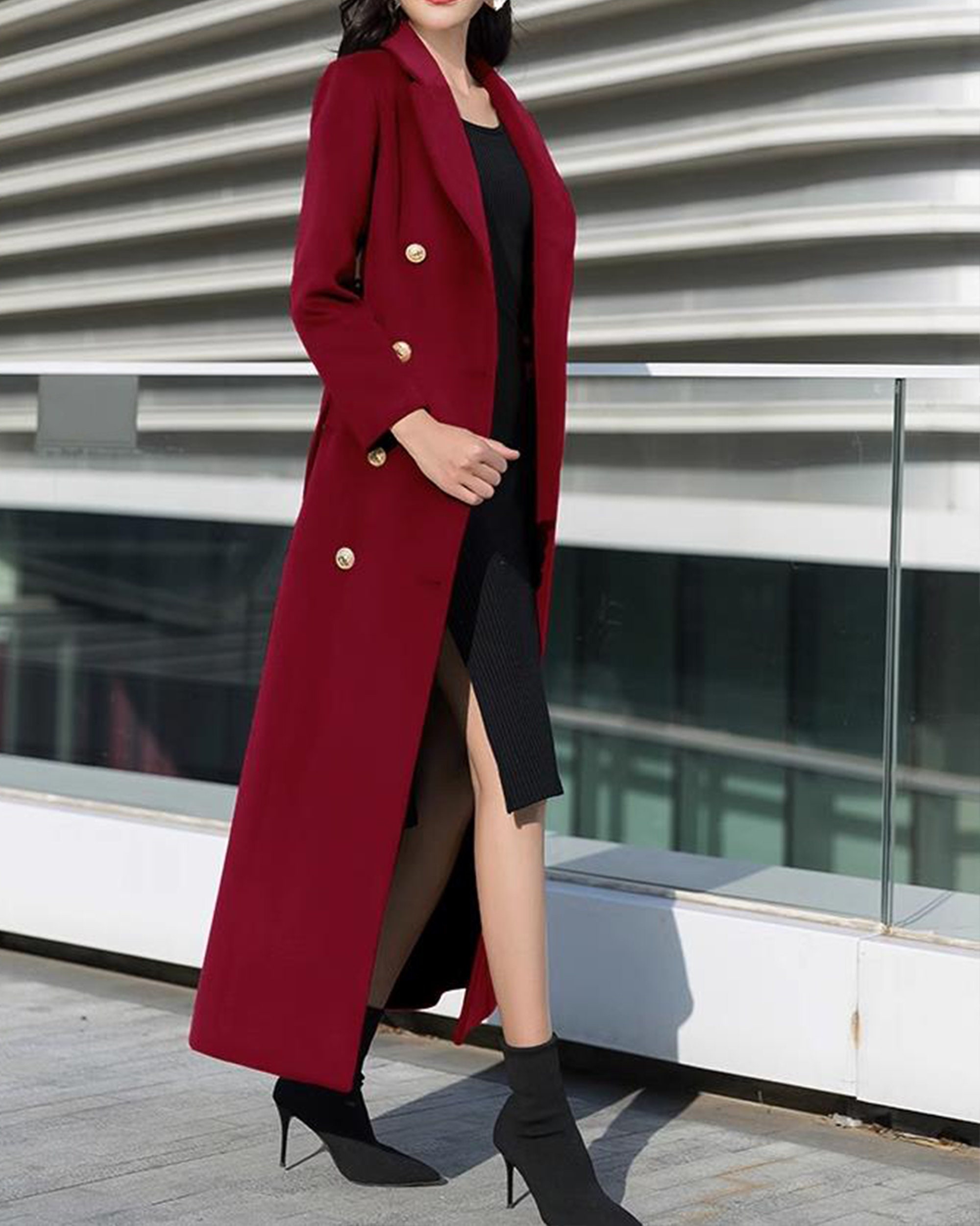 ジャケット・アウター idem/2way long wool coat 2023 Autumn and winter women's coat double-sided wool long