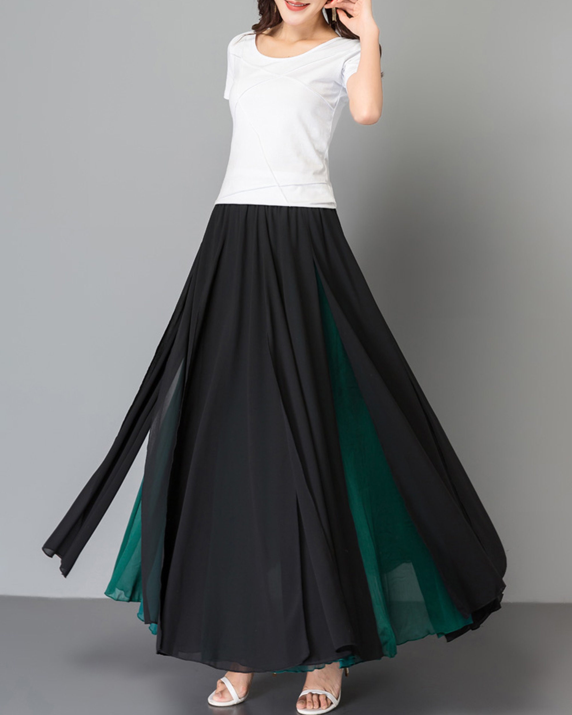 Elastic Waist Skirt Women's Maxi Skirt Flare Skirt - Etsy