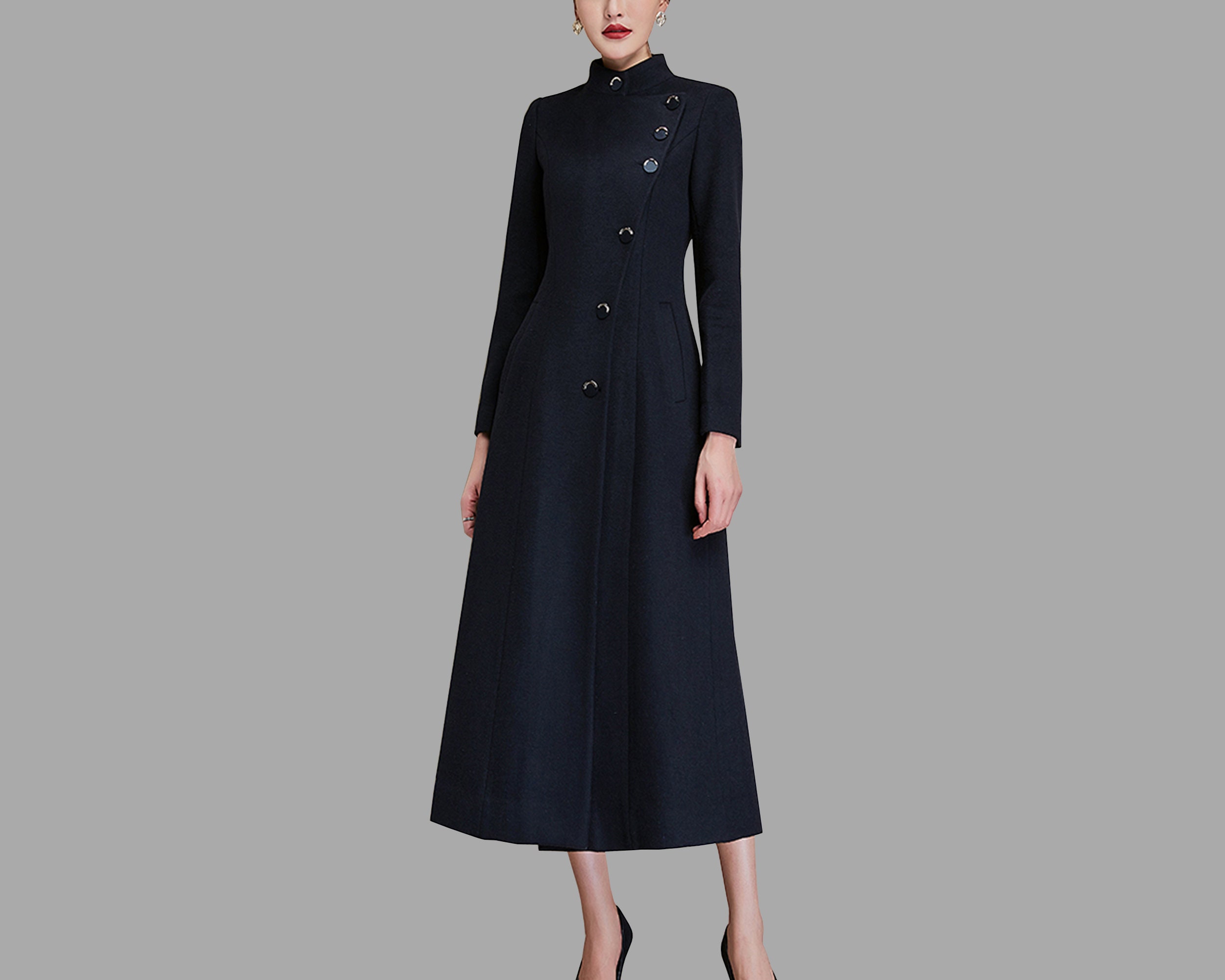 Wool Coat Women, Winter Coat, Long Jacket,high Collar Coat Wool Coat Women, Winter Coat, Long Jacket,high Collar Coat