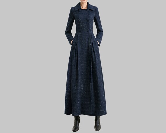 green emerald velvet dress Fitted Coat in Wool – ludovic de saint sernin main image 1