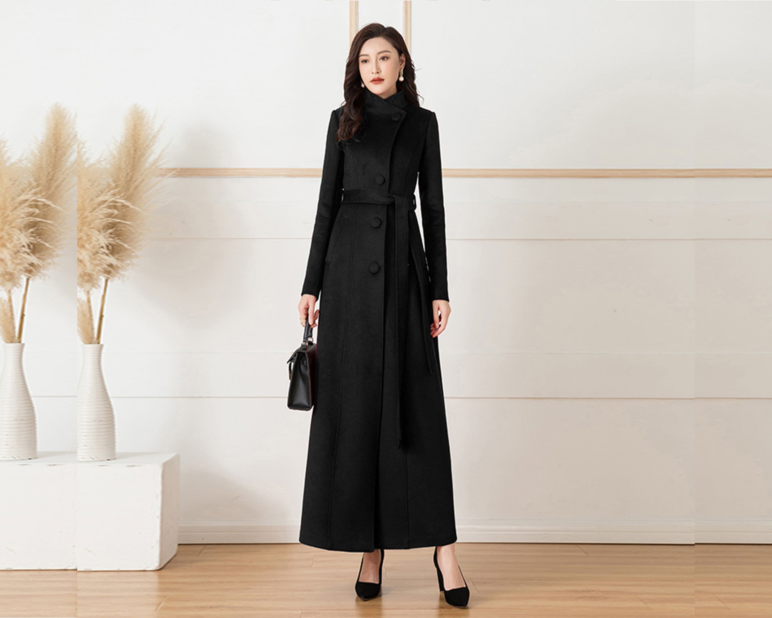 Wool Coat With Wide Collar for Women