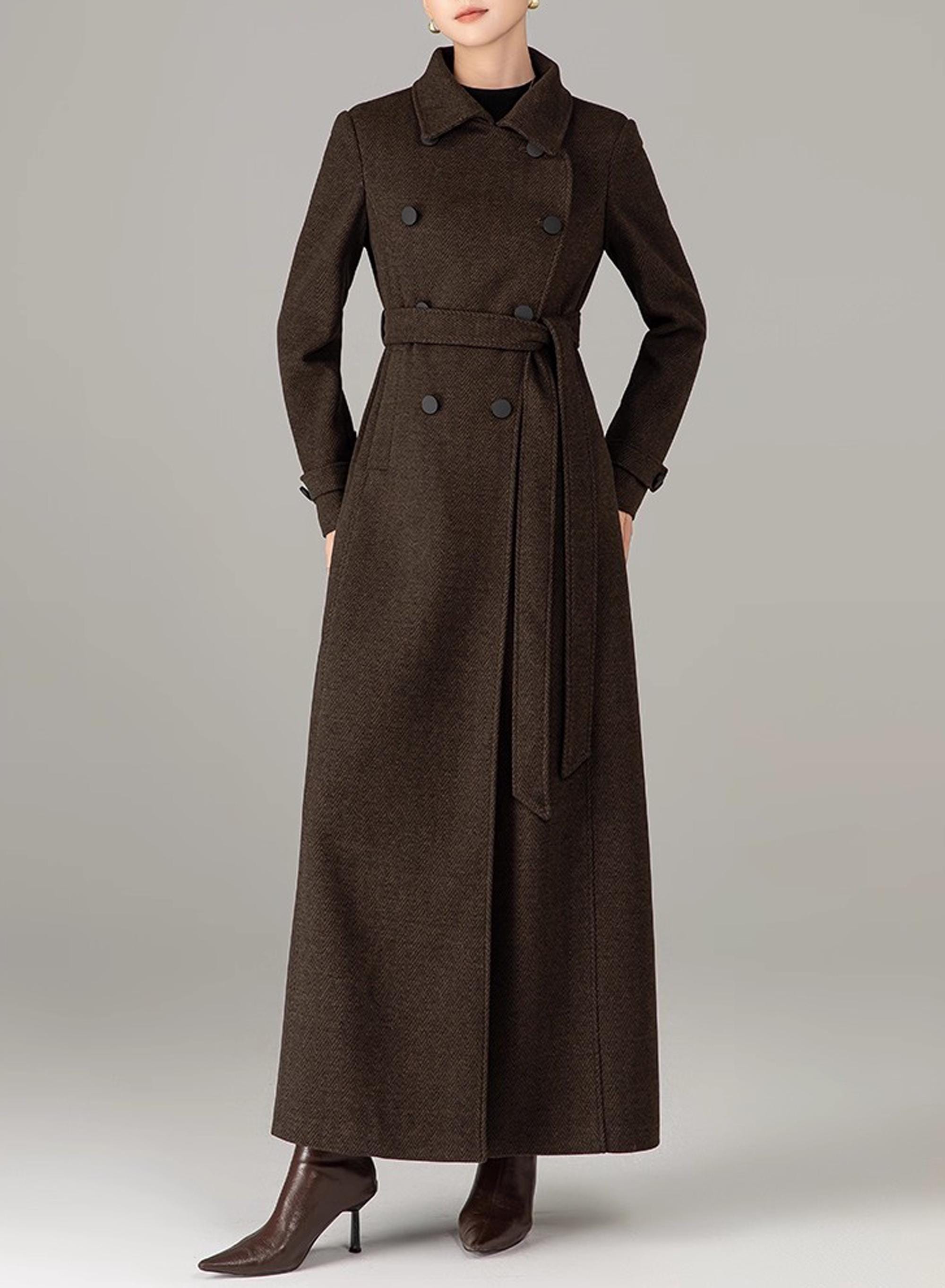 Wool Coat Dress: Double Breasted Long Winter Jacket - Etsy