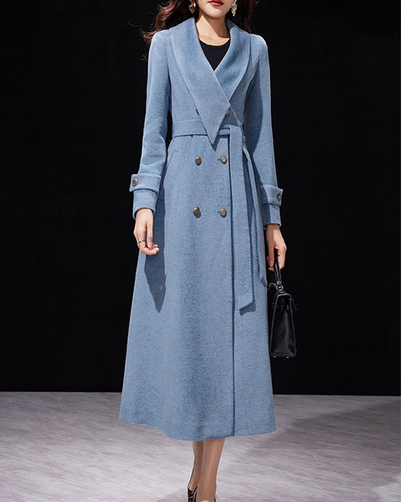 Light blue wool coat plus size 2025 Light blue wool coat plus size 2025