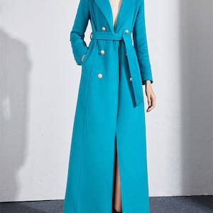 Women wool coat, wool winter coat, long jacket, wool jacket, coat dress, long designer coat, warm coat, plus size coat Y0061