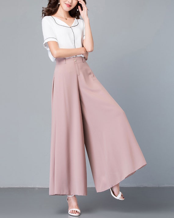 Chiffon Skirt Pants, Women's Customize Pants, Wide Leg Skirt Chiffon Skirt Pants, Women's Customize Pants, Wide Leg Skirt