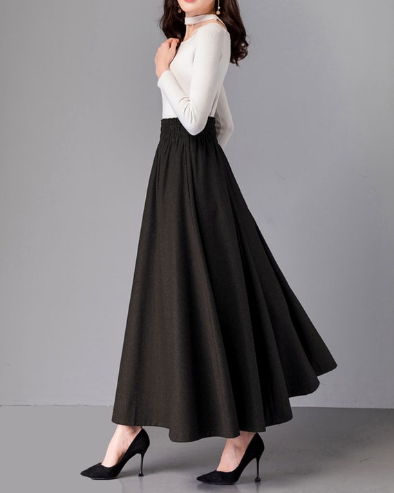 Wool Skirt, Winter Skirt, Dark Gray Skirt, Long Wool Skirt, Vintage Skirt, High Waist Skirt, Wool Maxi Skirt, Elastic Waist Skirt Q008 - Etsy Wool Skirt, Winter Skirt, Dark Gray Skirt, Long Wool Skirt, Vintage Skirt, High Waist Skirt, Wool Maxi Skirt, Elastic Waist Skirt Q008 - Etsy