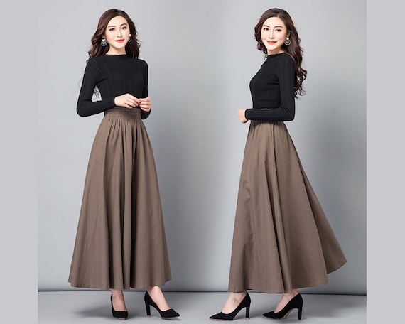 Maxi Skirt, Elastic Waist Skirt, Spring Skirt, Vintage Skirt Maxi Skirt, Elastic Waist Skirt, Spring Skirt, Vintage Skirt