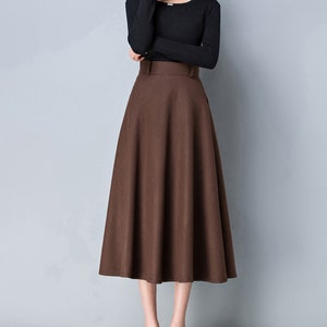 Wool Skirt, Midi Skirt, Winter Skirt, Dark Gray Skirt, Long Skirt ...