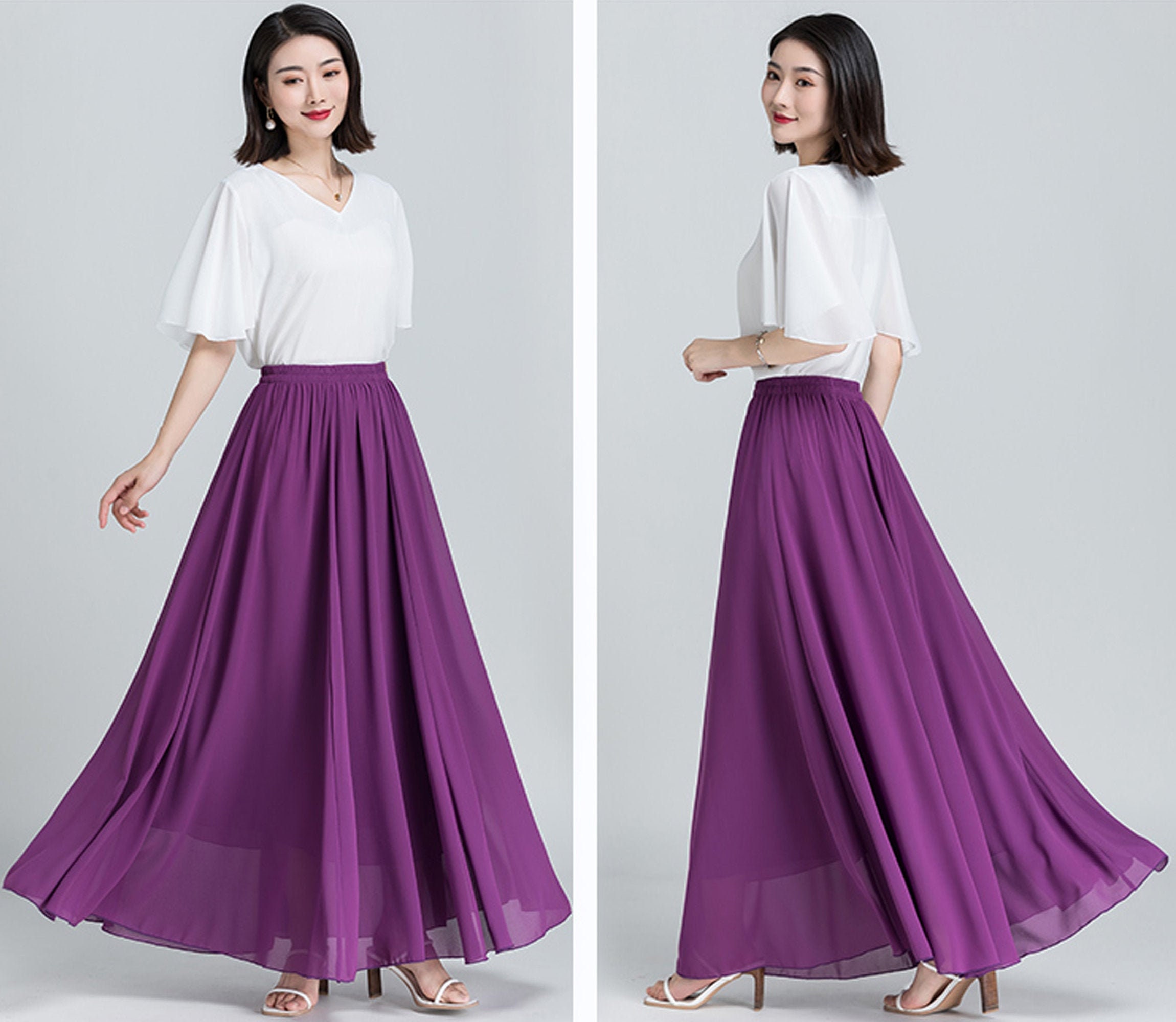 Buy Dark Purple Maxi Skirt. Dark Purple Long Bridesmaid Skirt. Floor Length  Chiffon Skirt. Long Evening Skirt. Online in India - Etsy