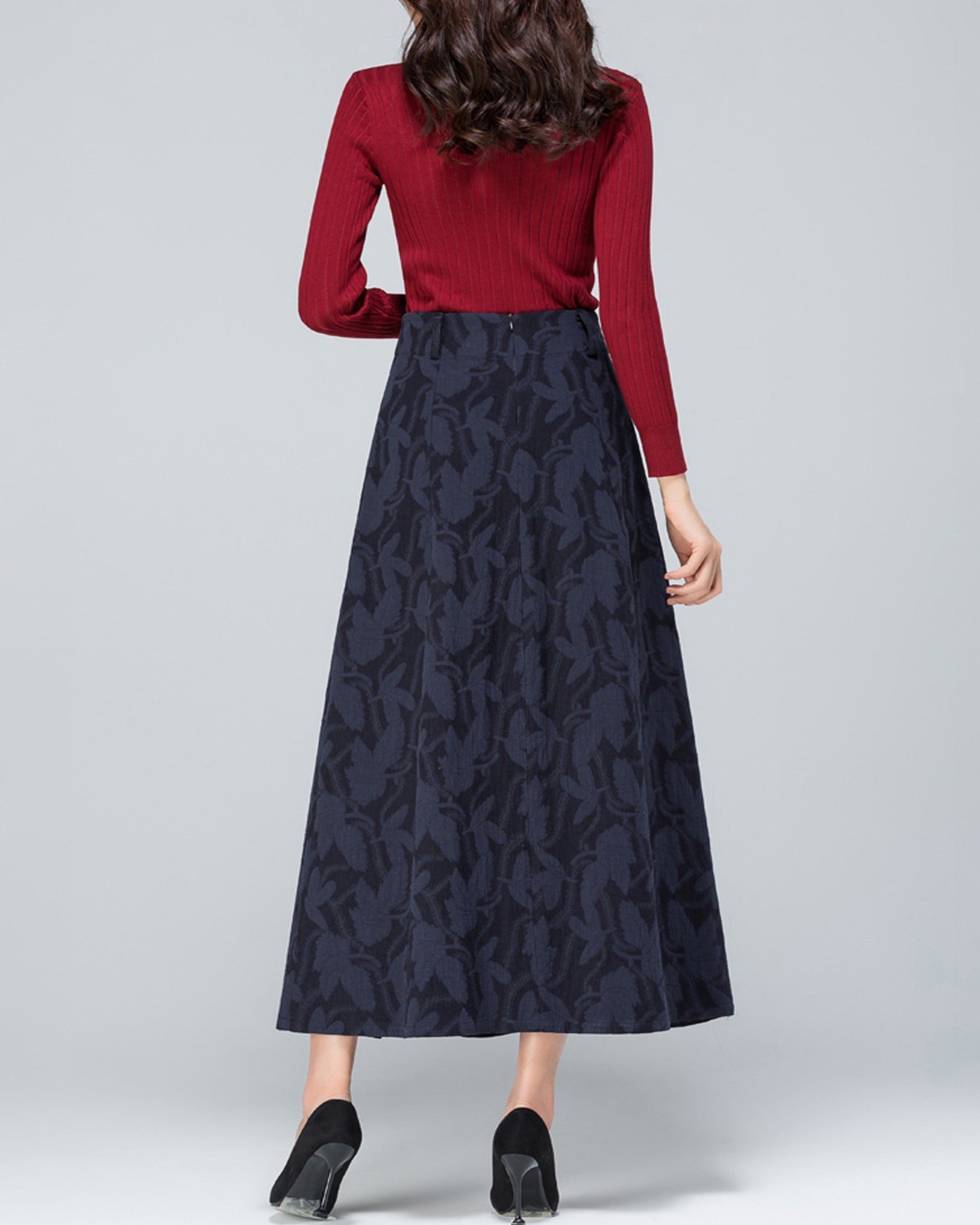 Women's Split Skirt Midi Skirt Jacquard Skirt Linen - Etsy
