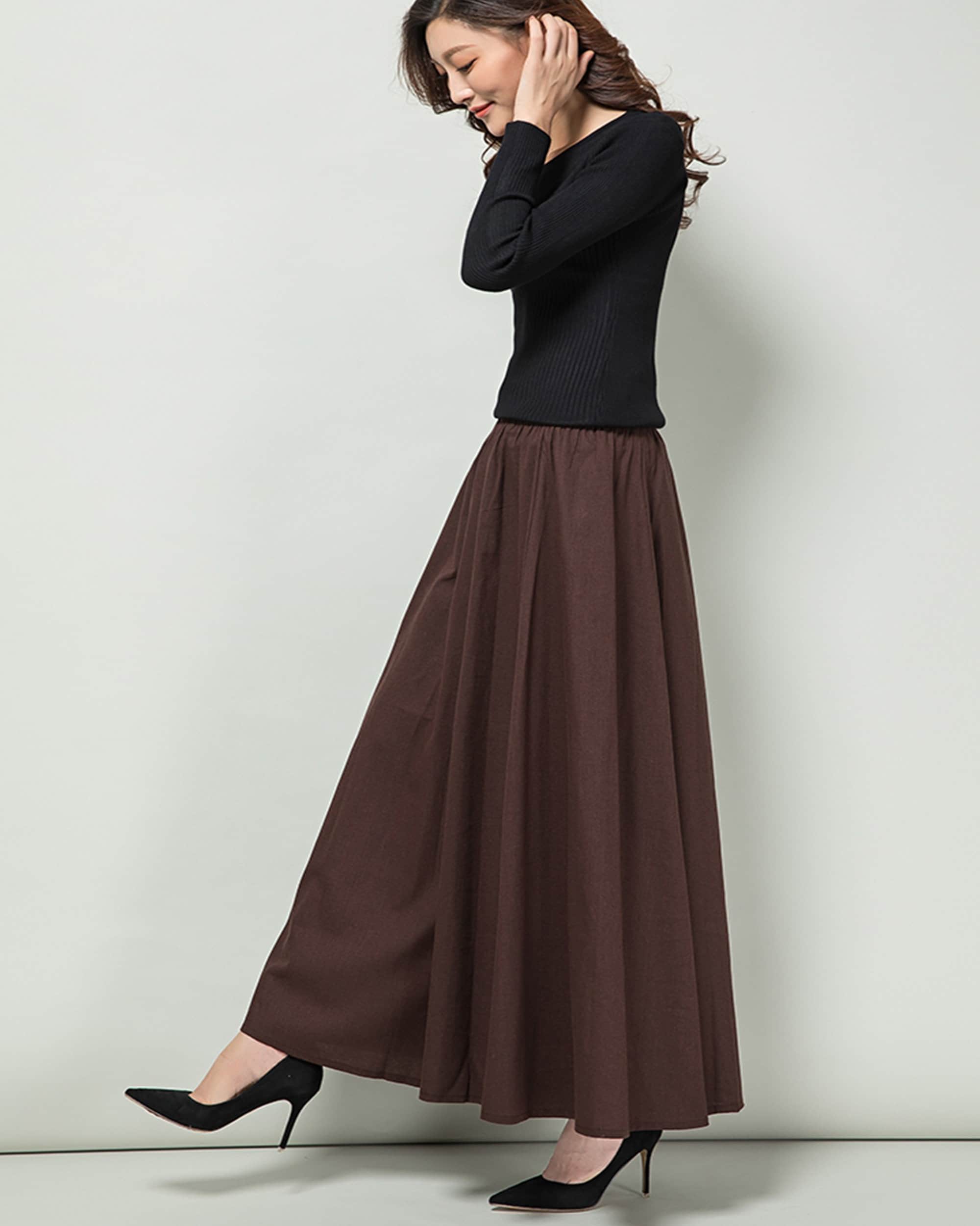 Maxi Skirt, Elastic Waist Skirt, Spring Skirt, Vintage Skirt Maxi Skirt, Elastic Waist Skirt, Spring Skirt, Vintage Skirt