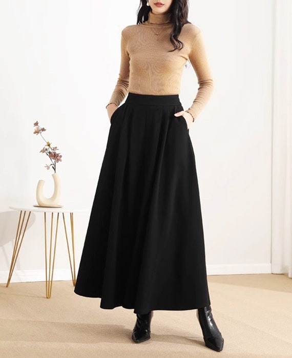 Maxi Skirt, Vintage Skirt, Flare Skirt, Cotton Skirt