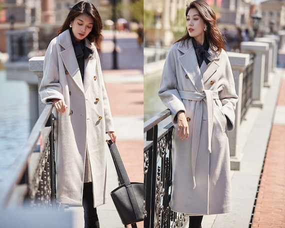 Wool Coat Women Winter Fashion Jackets Clothes For Women Solid Long Trench  Coat Woolen Coats