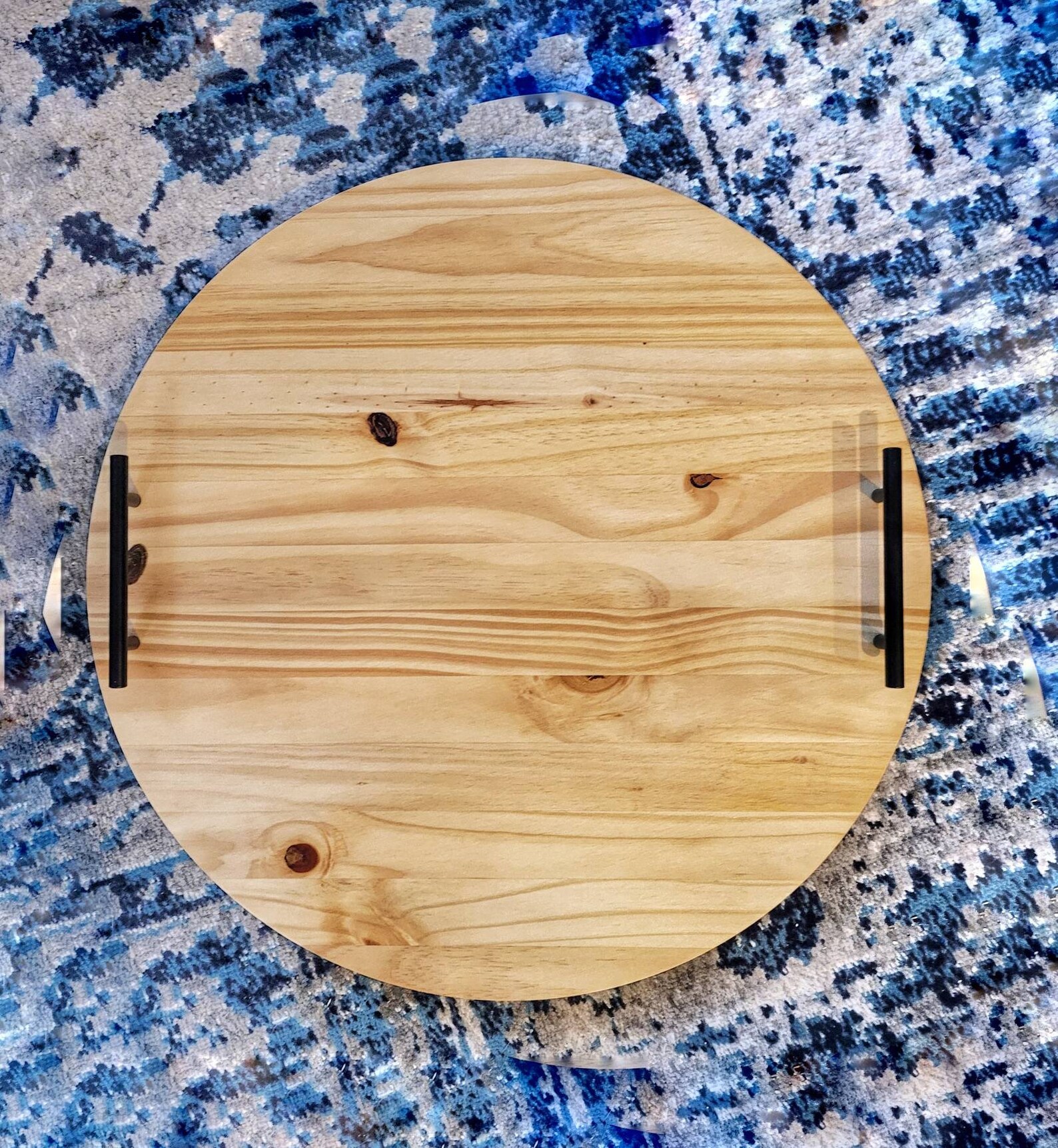 Large Lazy Susan With Handles Optional Turntable Lazy Susan Etsy