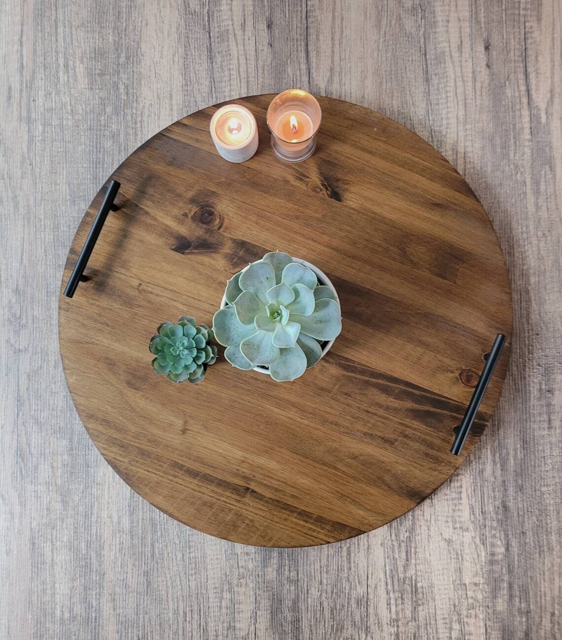 Large Lazy Susan With Handles Optional Turntable Lazy Susan Etsy