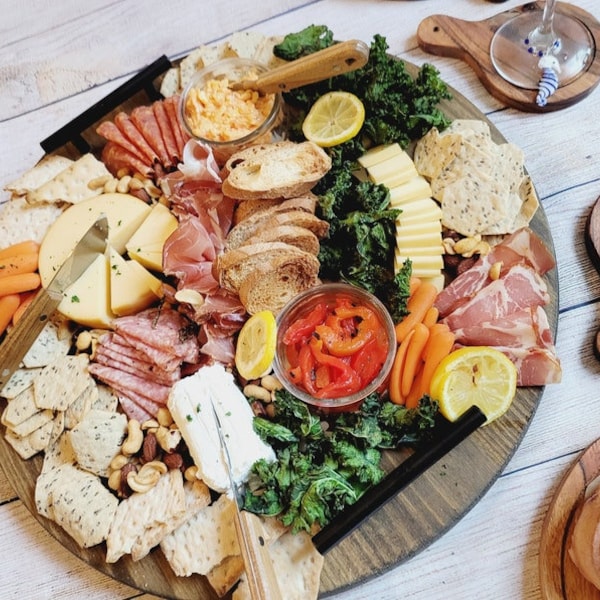 Round Charcuterie Board With Lip Etsy