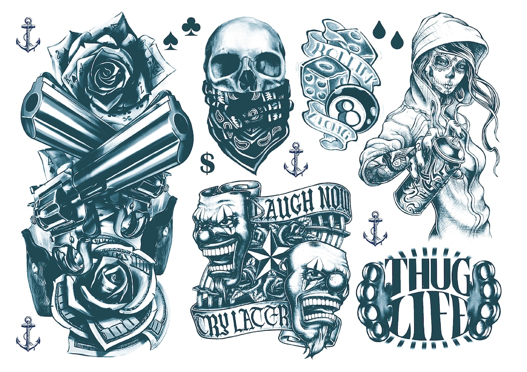 gangster tattoo flash