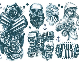 GANGSTER TATTOO COLORING BOOK A Coloring Book For Adult Relaxation With  Beautiful Modern Tattoo Designs Such As Sugar Skulls Guns Roses and More  with blank page to avoid bleeding out A Gorgeous