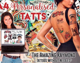 Custom Logo Temporary Tattoos on 1x A4 Sheet - Print Only Service