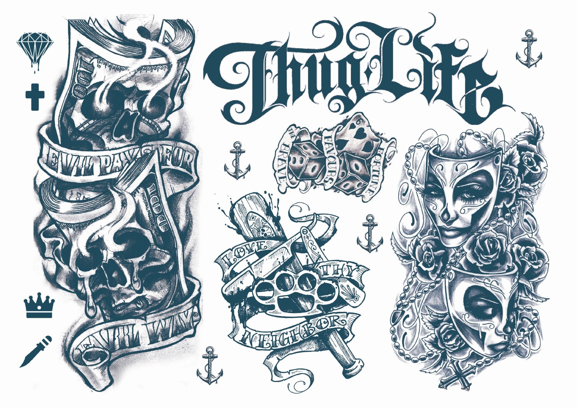 gangster tattoo flash