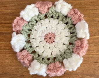 Crochet Flower Coaster Pattern PDF