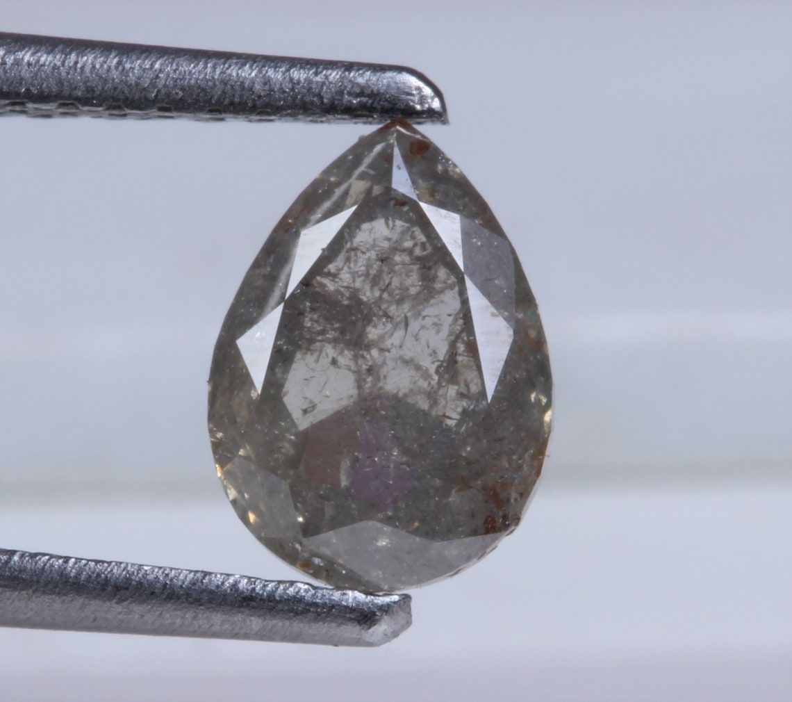 1.04ct 9.62X5.52mm Salt and pepper Pear Shape diamond Natural Etsy