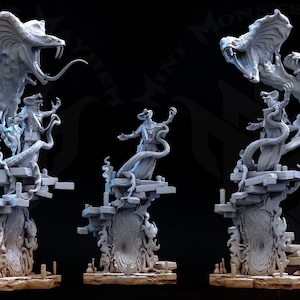 Occult Cobra, Yuan-ti, Mini Monster Mayhem, Eye of the Serpent, Resin TTRPG mini, Dnd, Pathfinder
