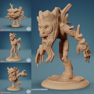 Ent Chibi Miniatures, Dice Heads, TTRPG mini, Dnd, Pathfinder, Resin Miniature, 3D printed mini, Treant, tree
