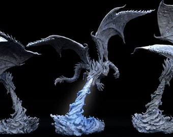 Vile Steel Dragon 2 Poses, Flying Dragon, Treasures of Old, Mini Monster Mayhem, TTRPG mini, Dnd, Pathfinder, Miniatura de resina impresa en 3D