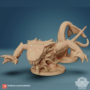 Miniatura Kraken Chibi, tentáculos, cabeças de dados, TTRPG mini, Dnd, Pathfinder, miniatura de resina, mini impresso em 3D, monstro marinho