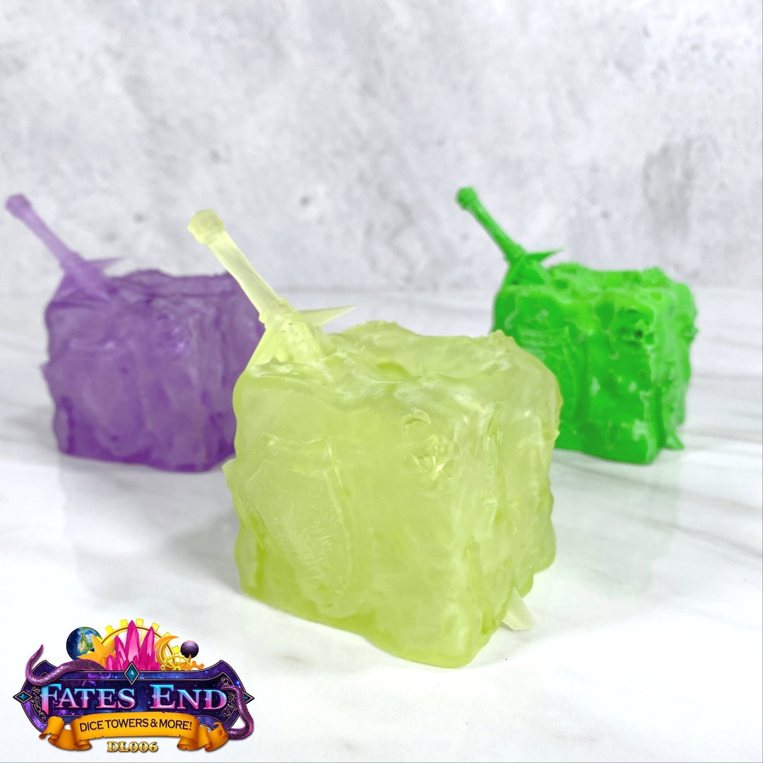 Gelatinous Cube Dice Jail, 3D Printed RPG Gift, for Dnd Pathfinder Cthulhu or Other TTRPG Games