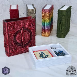 Schurkenklasse Aufbewahrungsbuch, Würfeltresor, Deck Box, DnD Player Miniature Magic Card W20 Wälzer