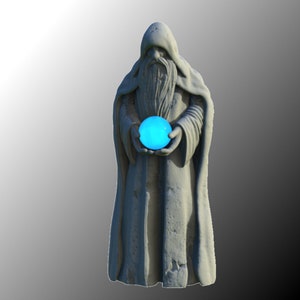Magier Statue, LED Fantasy Miniaturen, Lichteffekt, DnD, TTRPG, Scatter Terrain, Harz 3D Druck