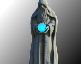 Mage Statue, LED Fantasy Miniatures, Light Effect, DnD, TTRPG, Scatter Terrain, 3D Resin Print