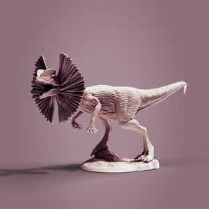 Dilophosaurus, Jurassic Tribe, Dinosaur, Dnd, Resin Miniature, 3D printed mini