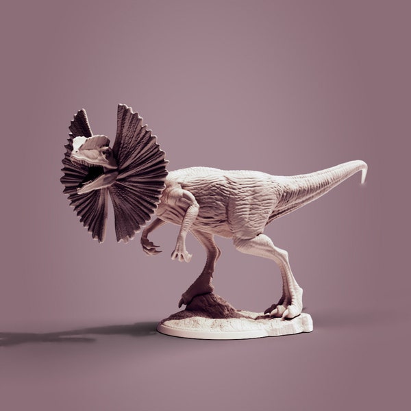 Dilophosaurus, Jurassic Tribe, Dinosaur, Dnd, Resin Miniature, 3D printed mini
