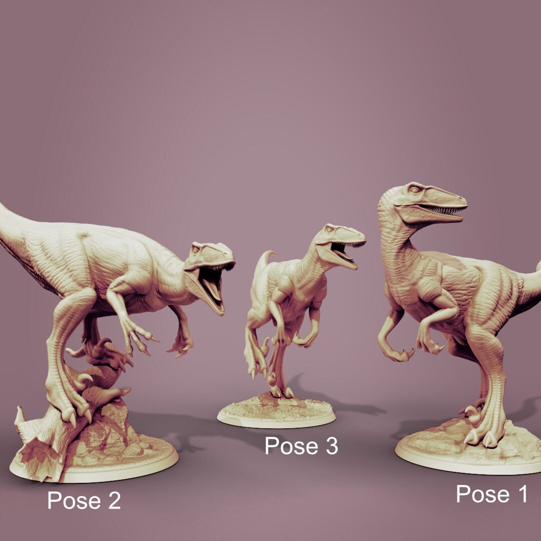 Utahraptor, Jurassic Tribe, Dinosaur, Dnd, Resin Miniature, 3D Printed ...