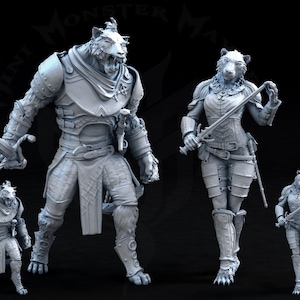 Tabaxi Miniature, Mini Monster Mayhem, Awaken Beast Within, TTRPG mini, Dnd, Pathfinder, Resin Miniature, 3D printed mini